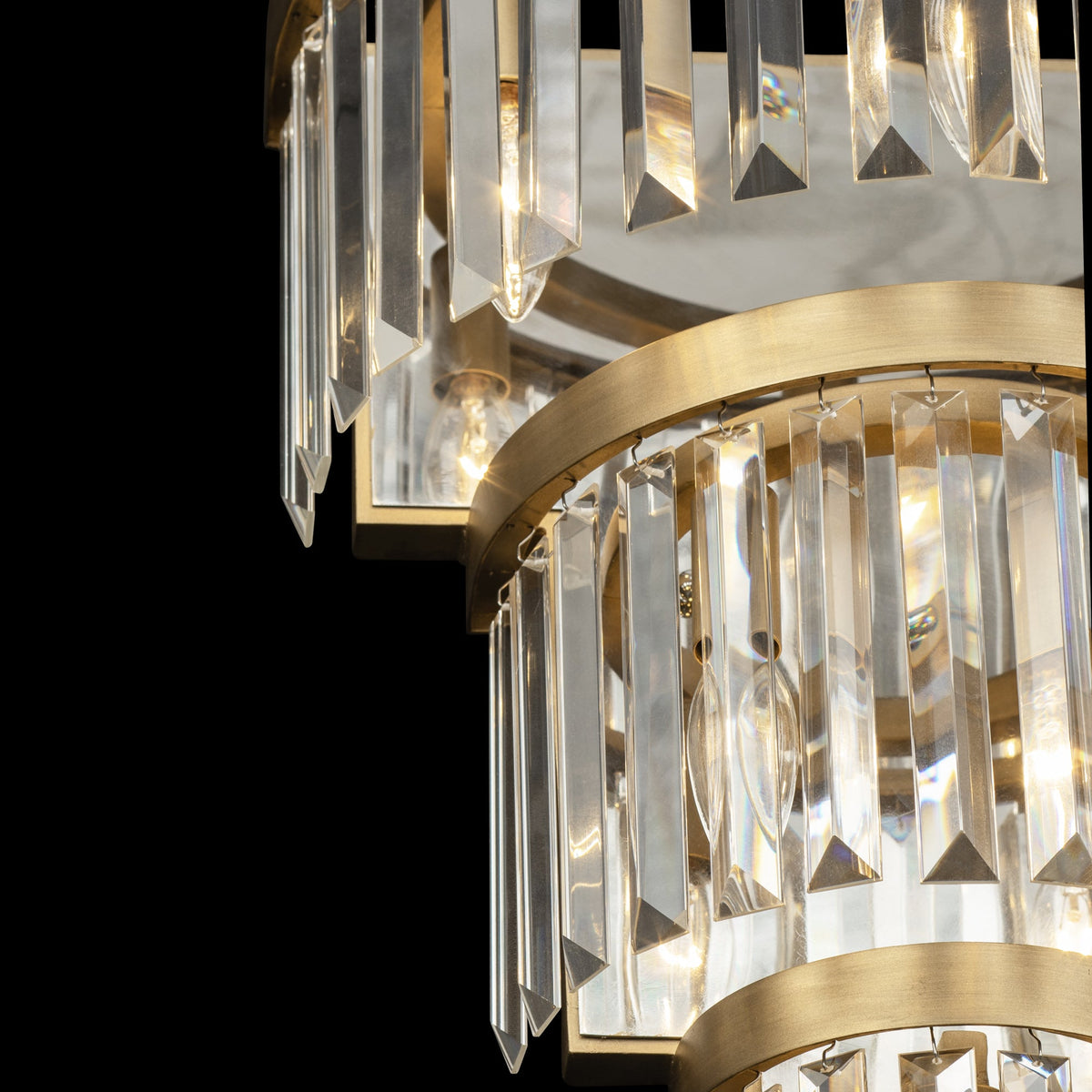 Social Club 6 Light 3-Tier Crystal Wall sconce