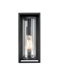 12.5-inch Caleb Textured Black 1-Light Outdoor Wall Sconce