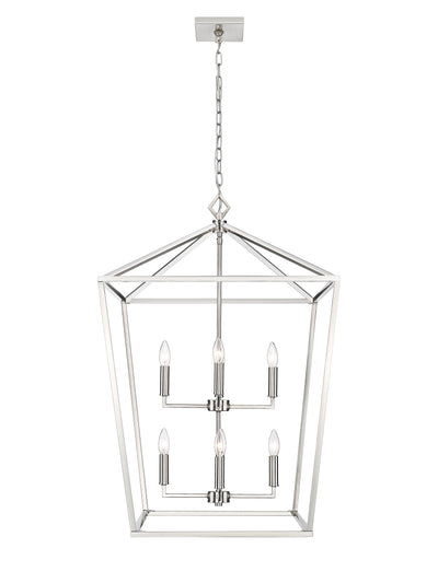36'' Corona Satin Nickel 8 Light Pendant
