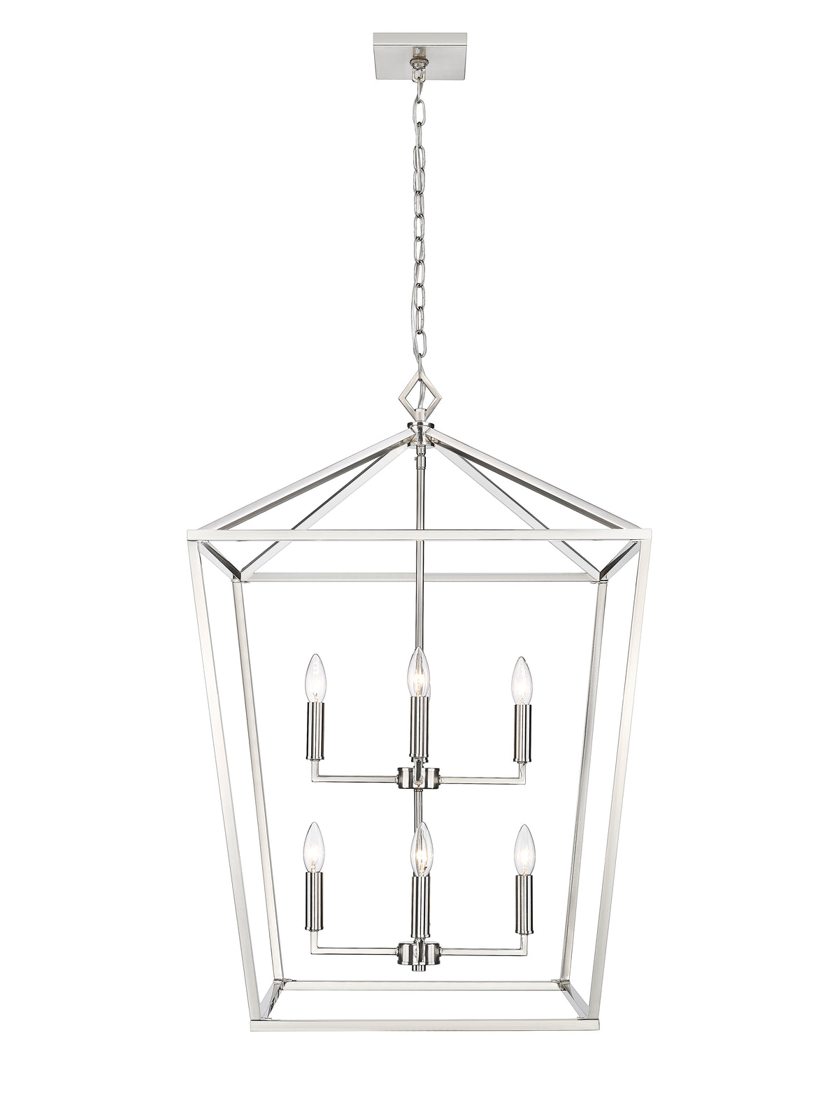 36'' Corona Satin Nickel 8 Light Pendant