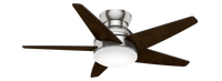 Casablanca 44 inch Isotope Brushed Nickel Low Profile Ceiling Fan with LED Light Kit and Wall Control