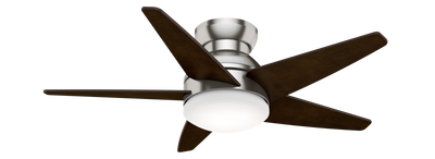 Casablanca 44 inch Isotope Brushed Nickel Low Profile Ceiling Fan with LED Light Kit and Wall Control