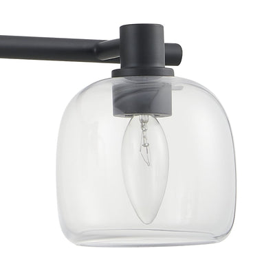 Valentina 30-inch 4-light Matte Black Vanity Light with Clear Glass Shades
