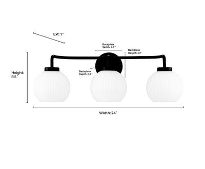 24'' Oprah Vintage Brass 3 Light Bath Vanity