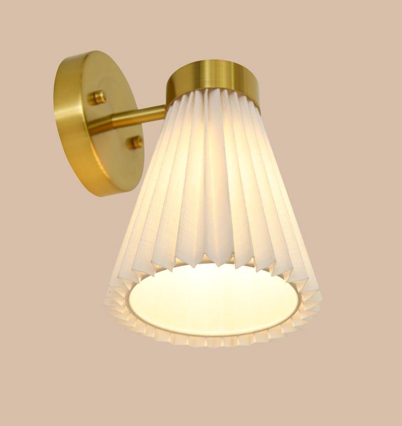 Amore 1 Light Aged Brass Linen Wall Sconce with White Shade