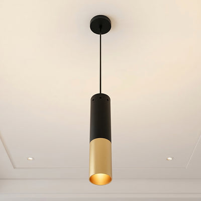 Anem 1 Light Satin Gold Mini Pendant with Matte Black Finish