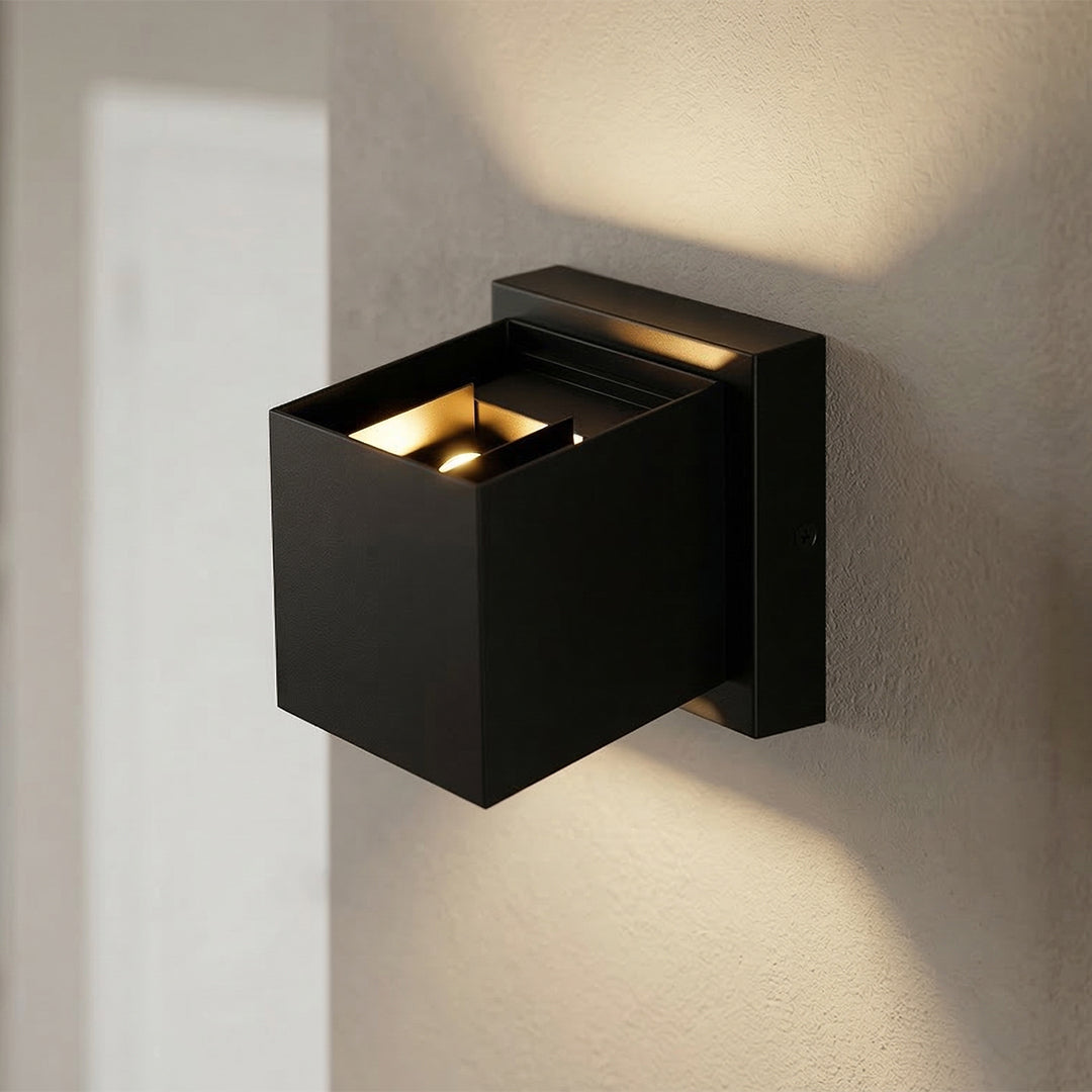 Lilliana Square Black Wall Sconce Integrated LED Fixture
