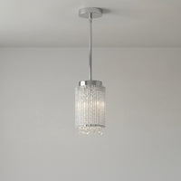 Claire 2 Light Drum Shade Mini Pendant With Chrome Finish