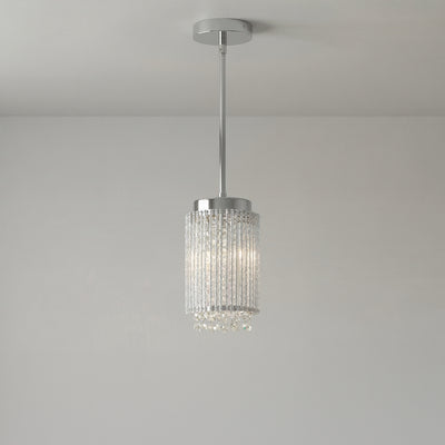 Claire 2 Light Drum Shade Mini Pendant With Chrome Finish