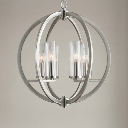 Elton 6 Light Satin Nickel Chandelier