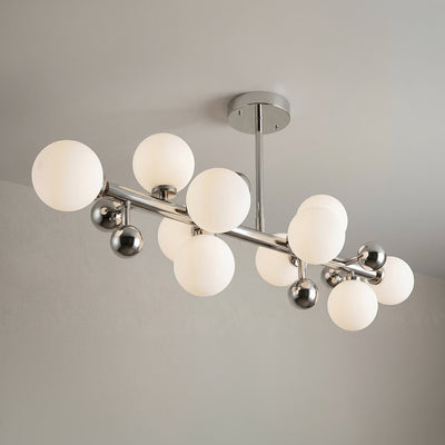 Element 10 Light Nickel Chandelier with Polished Nickel Finish