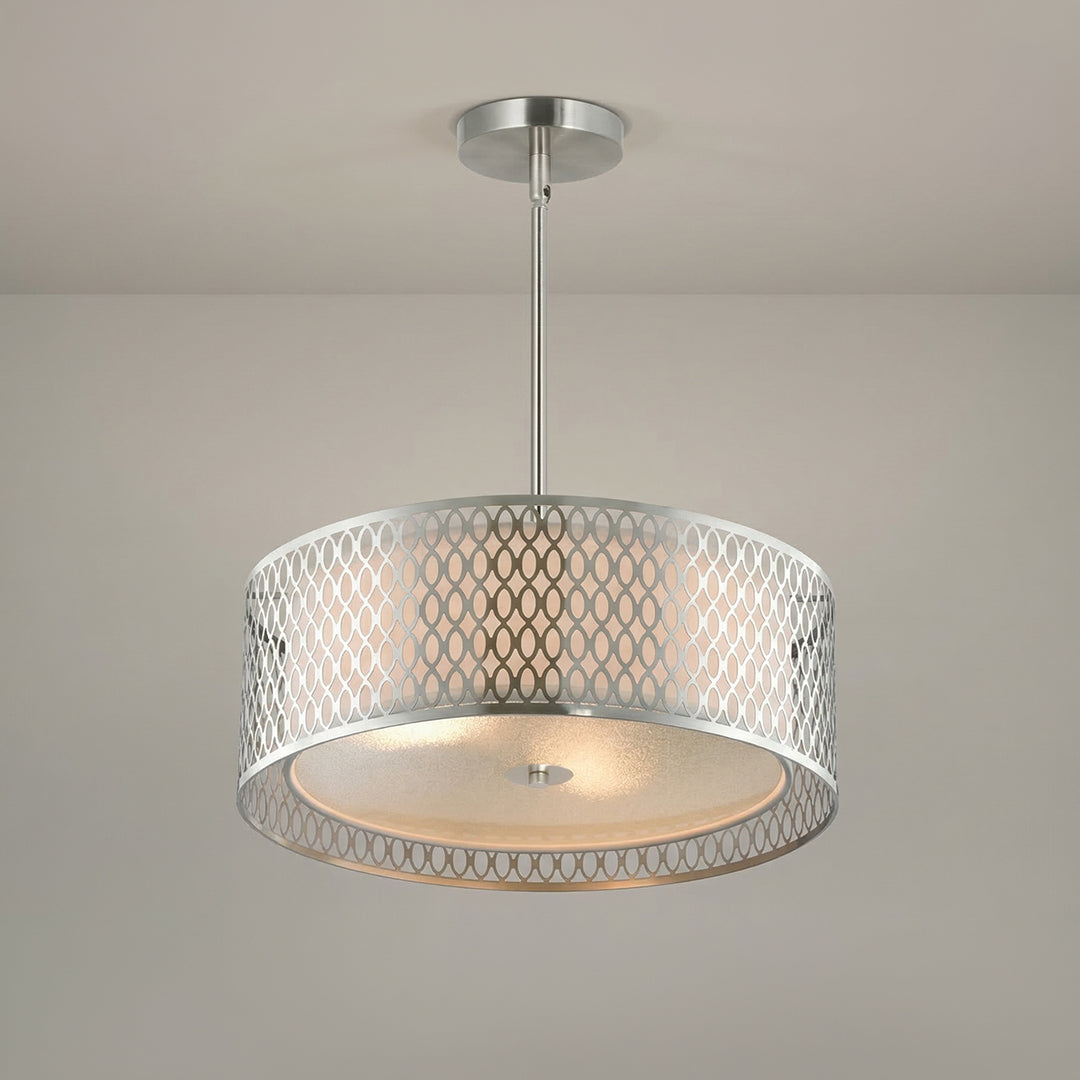 Mikayla 3 Light Nickel Chandelier