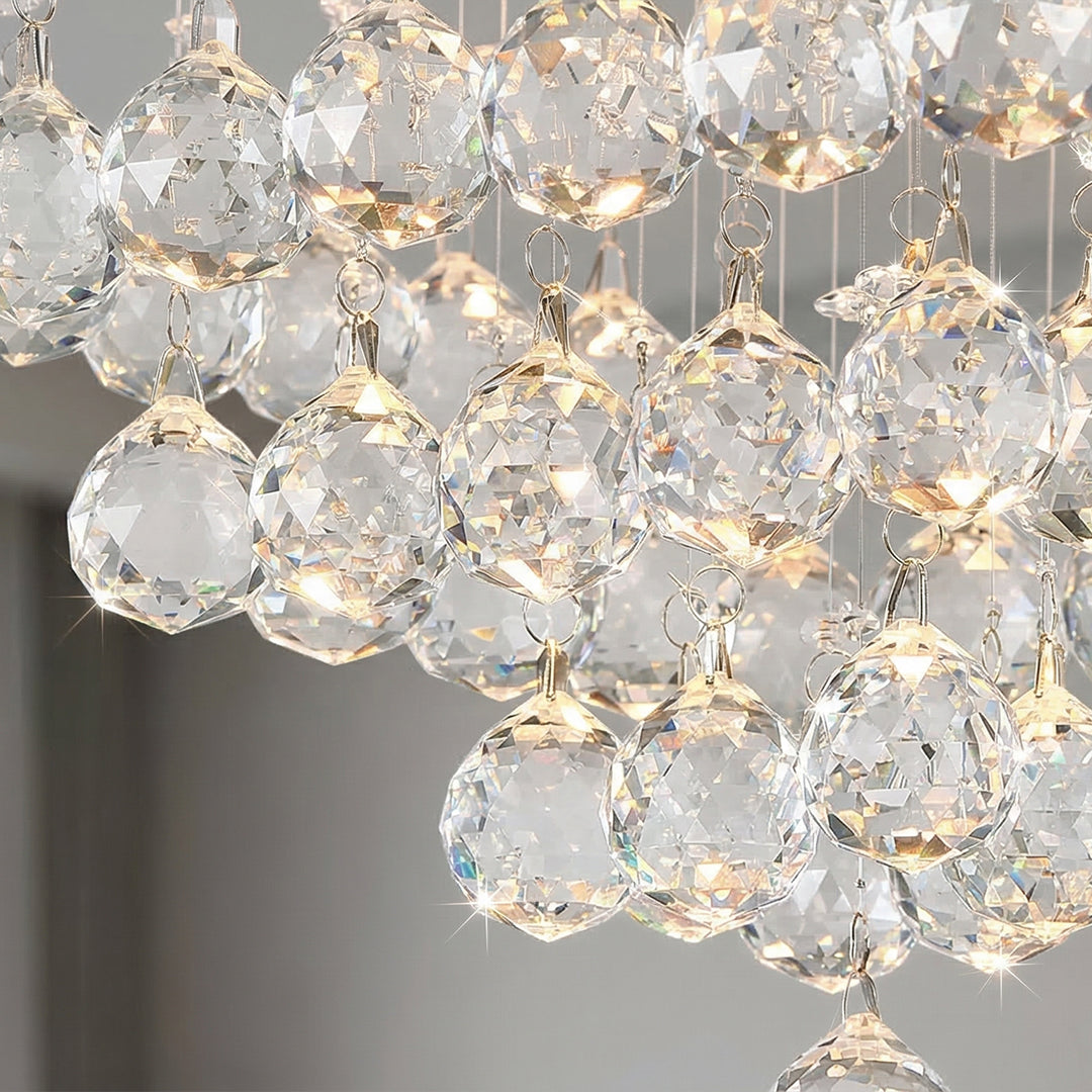 Square 4 Light Chrome Chandelier