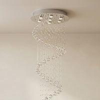 Spiral 7 Light Chrome Chandelier Flush Mount