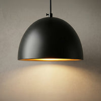 Modest 1 Light 7in Black Down Pendant Light