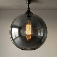 Glass 1 Light 10in Smoke Pendant Light