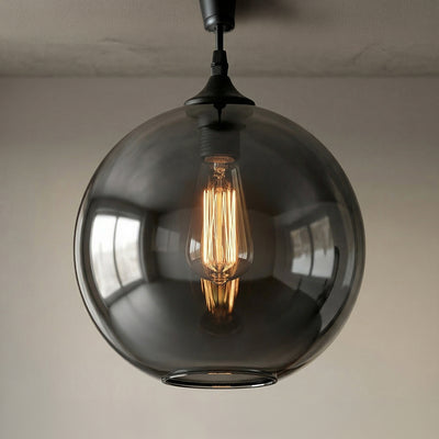 Glass 1 Light 10in Smoke Pendant Light