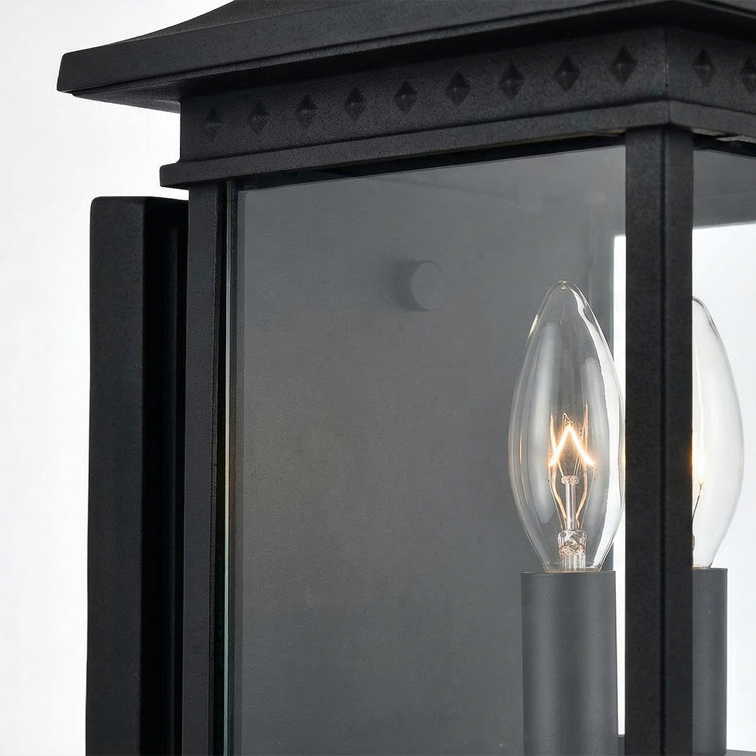 Cleveland 2 Light Black Outdoor Wall Light