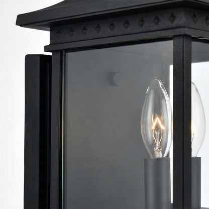 Cleveland 2 Light Black Outdoor Wall Light