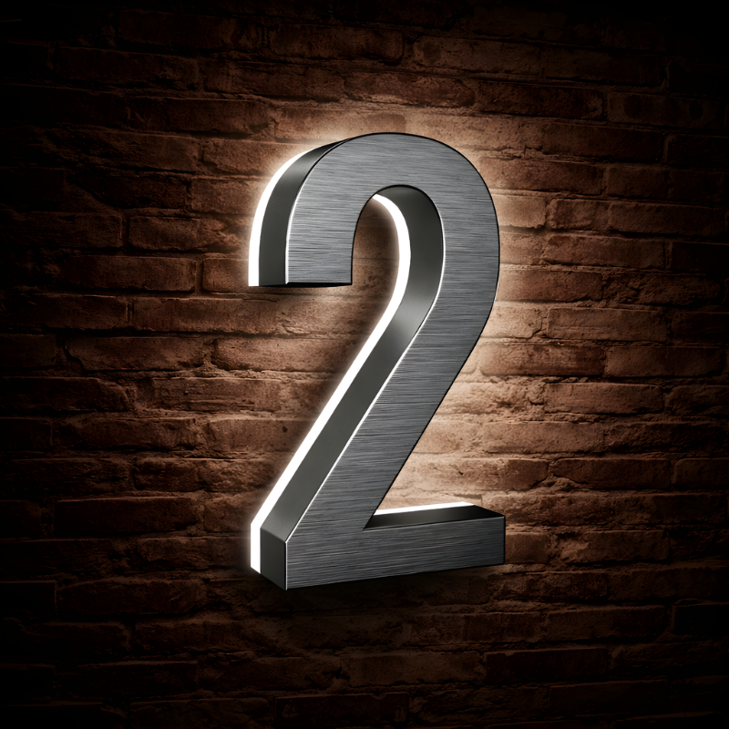 Illuminated Address Numbers - Stainless Steel - 6000K