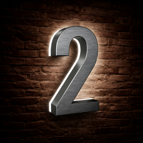 Illuminated Address Numbers - Stainless Steel - 6000K
