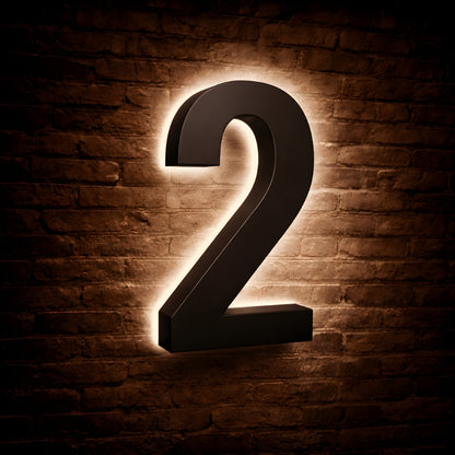Illuminated Address Numbers - Stainless Steel 2700K