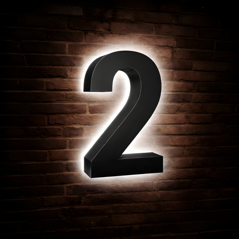 Illuminated Address Numbers - Stainless Steel - 6000K