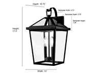 10'' Mensun Textured Black 2 Light Wall Sconce