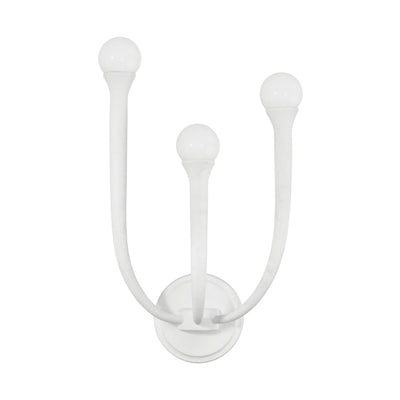 Dahlia 18-inch 3-light Plaster White Wall Sconce with Opal Glass Shades