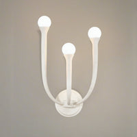 Dahlia 18-inch 3-light Plaster White Wall Sconce with Opal Glass Shades