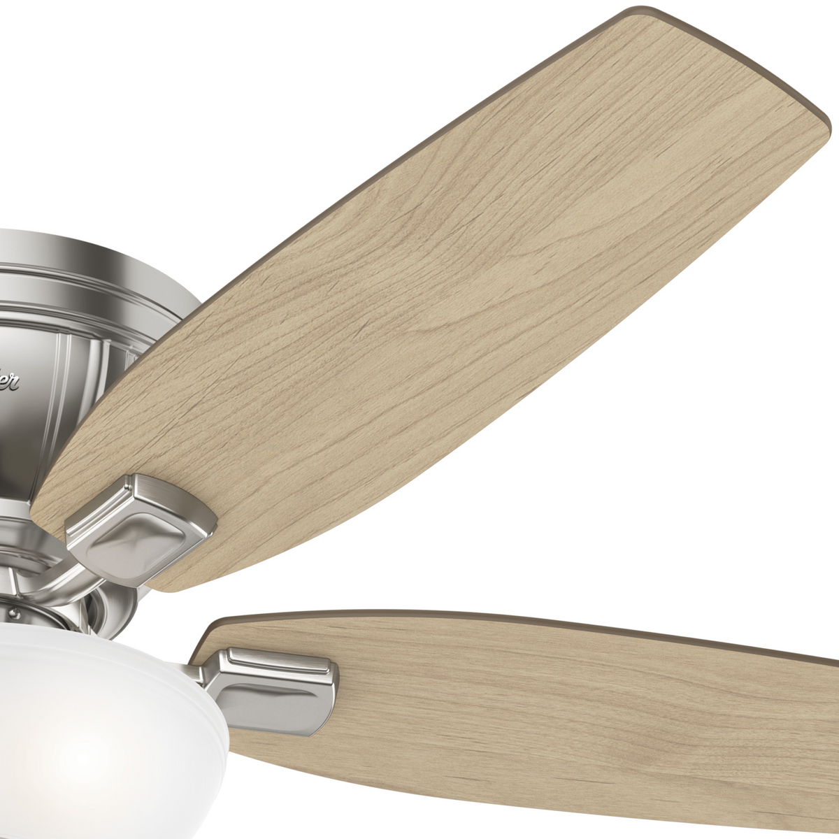 52 inch Kenbridge Brushed Nickel Low Profile Ceiling Fan with LED Light Kit and Pull Chain