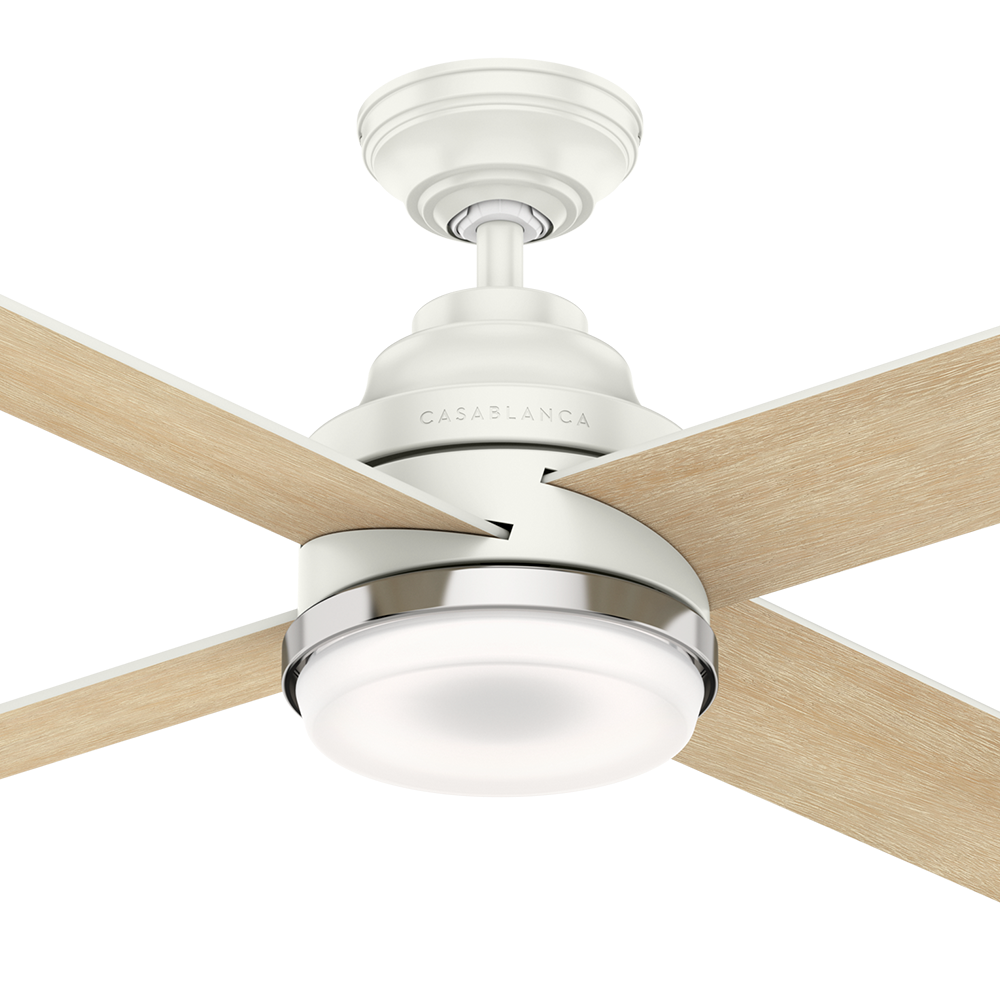 Casablanca 54 inch Daphne Fresh White Ceiling Fan with LED Light Kit and Wall Control