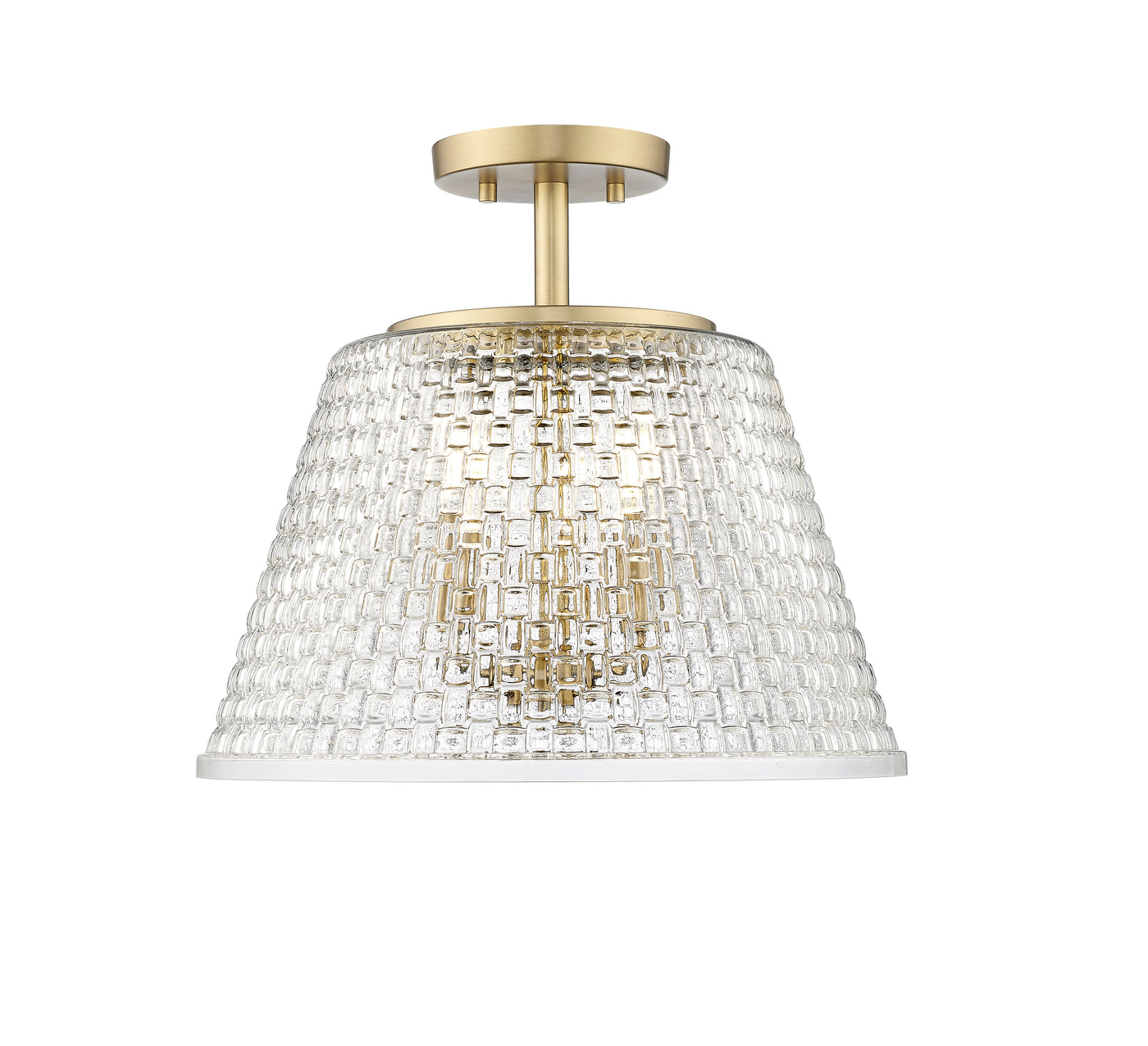 13.5'' Saben Vintage Brass 3 Light Semi-Flush Mount