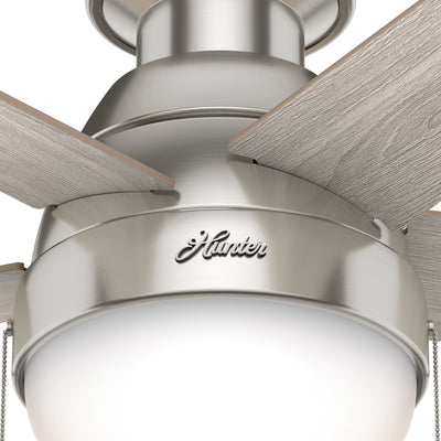 46 inch Anslee Brushed Nickel Low Profile Ceiling Fan with LED Light Kit and Pull Chain