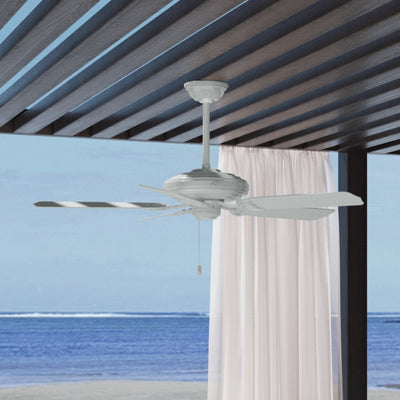 52 inch Sea Air White Indoor/Outdoor Ceiling Fan and Pull Chain