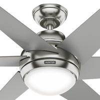 52 inch Sotto Brushed Nickel Ceiling Fan with LED Light Kit and Handheld Remote