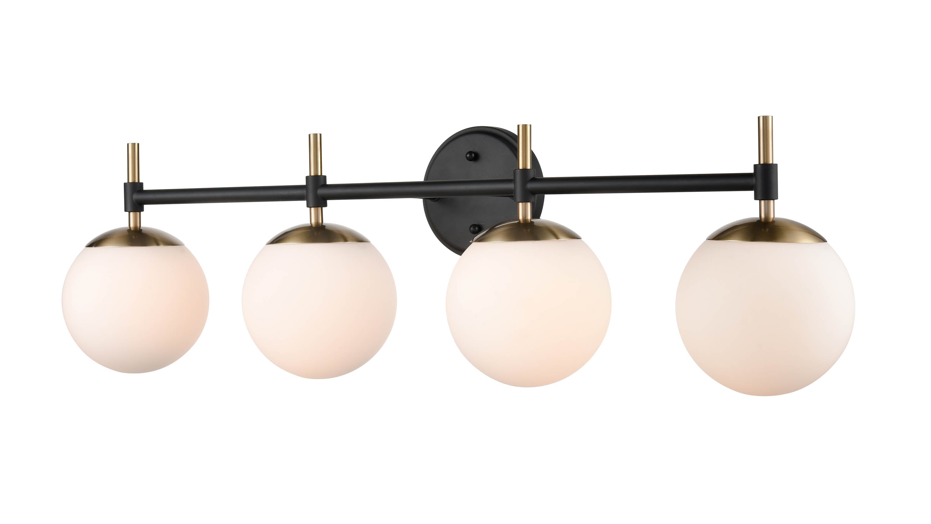 33''  Matte Black/Modern Gold 4 Light Bath Vanity