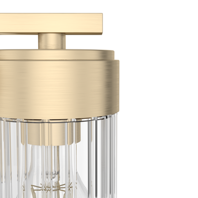 Gatz 10.5-inch 2-light Alturas Gold Vanity Light with Clear Fluted Glass
