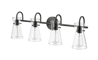30.7'' Camellia Matte Black 4 Light Bath Vanity