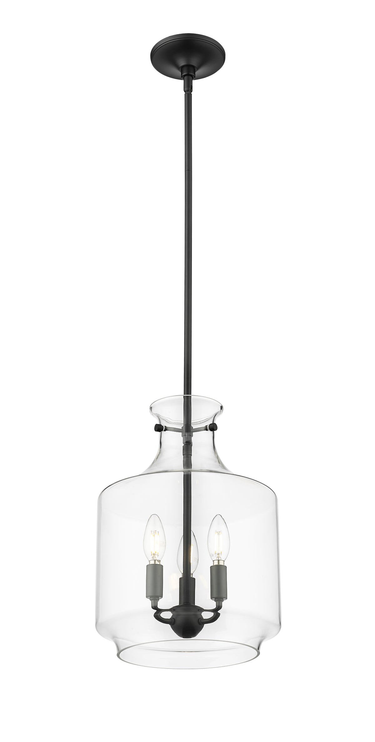 15.5'' Mahannah Matte Black 3 Light Pendant