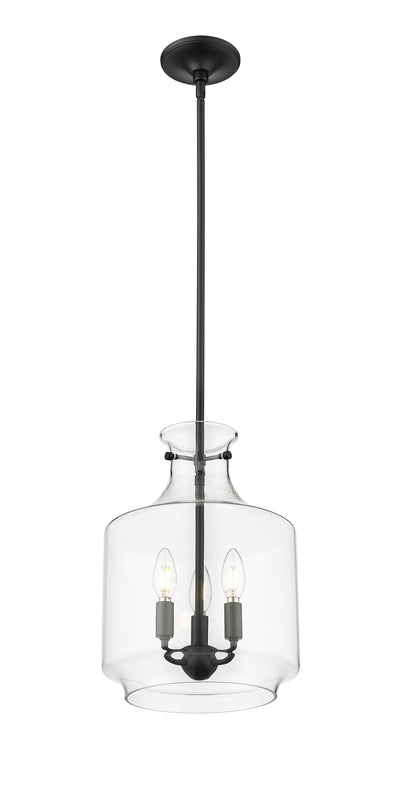 15.5'' Mahannah Matte Black 3 Light Pendant