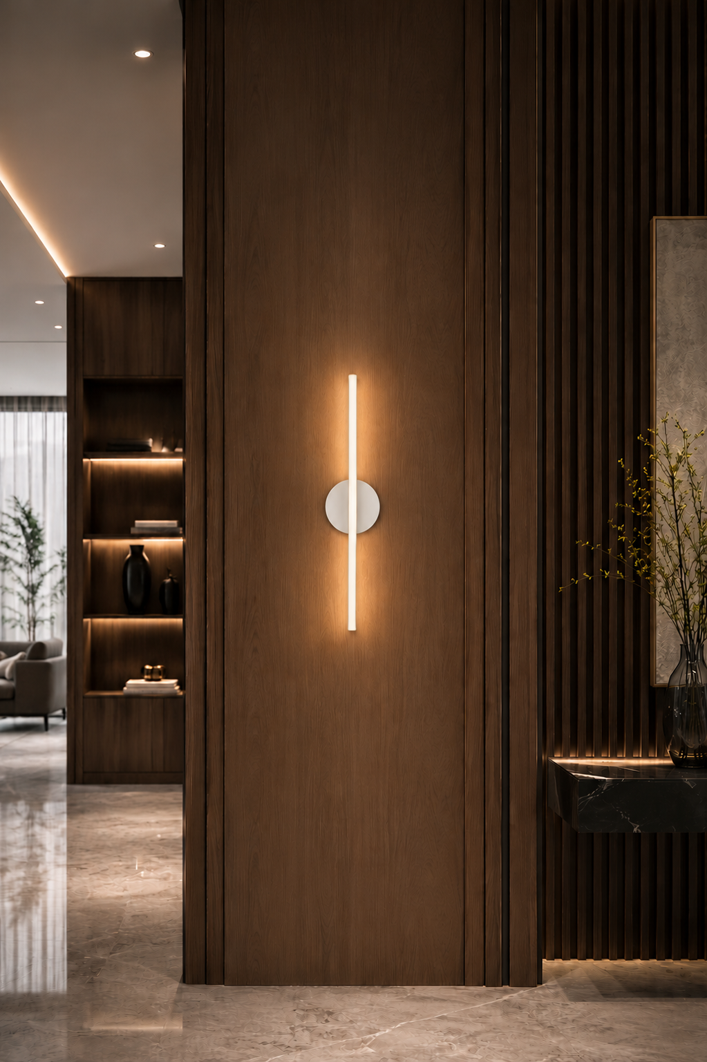 23.5-inch Matte White Dimmable Wall Sconce