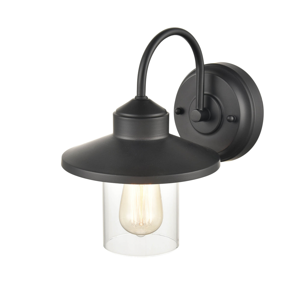 8''  Powder Coated Black 1 Light Wall Sconce