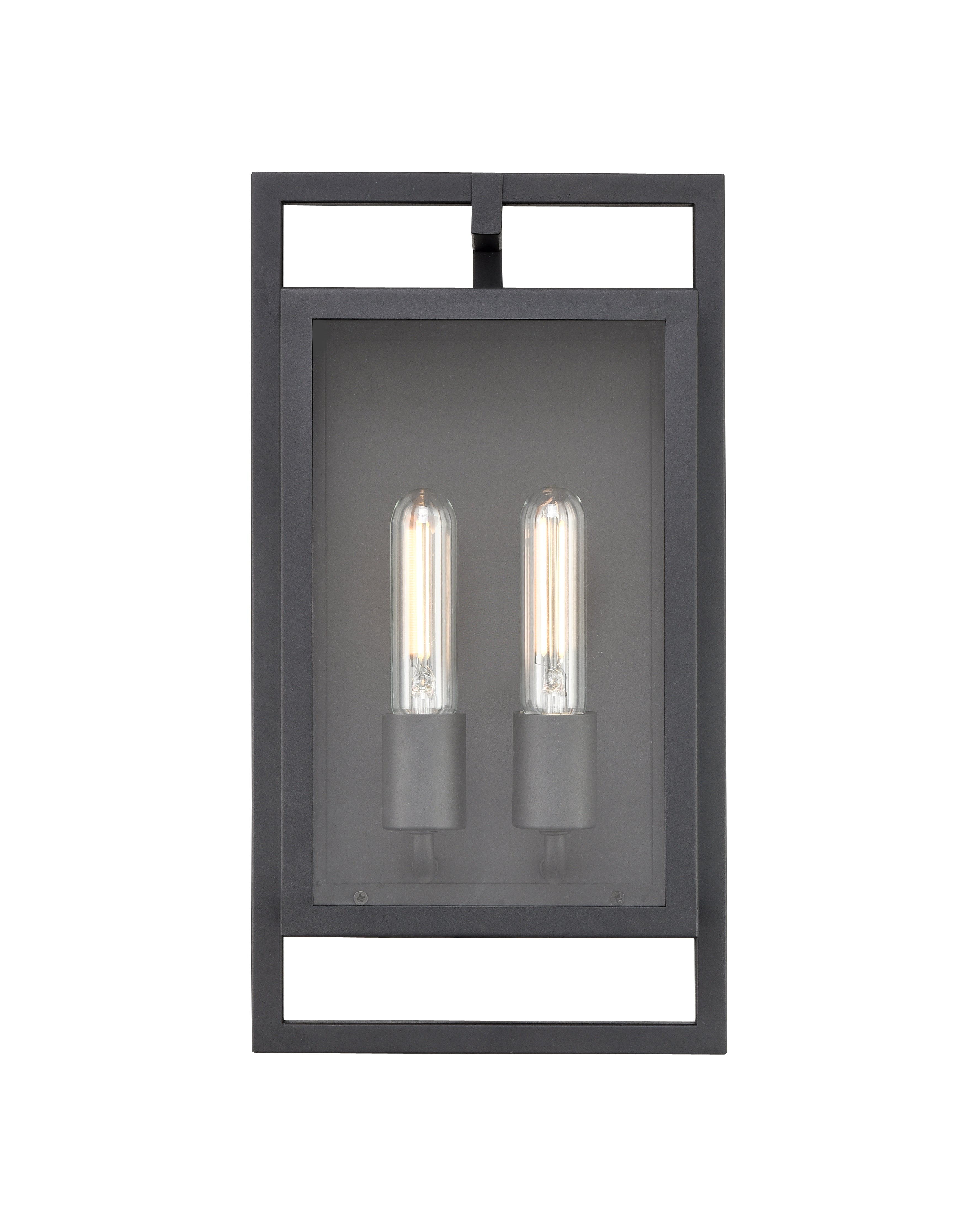 8.3'' Agatha Textured Black 2 Light Wall Sconce