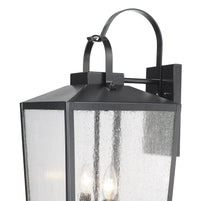 21.75-inch Devens Powder Coated Black 2-Light Outdoor Wall Sconce
