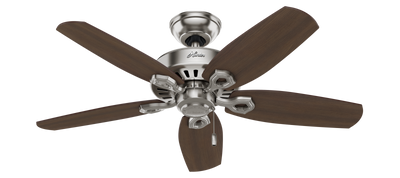 42 inch Builder Brushed Nickel Ceiling Fan with LED Light Kit and Pull Chain