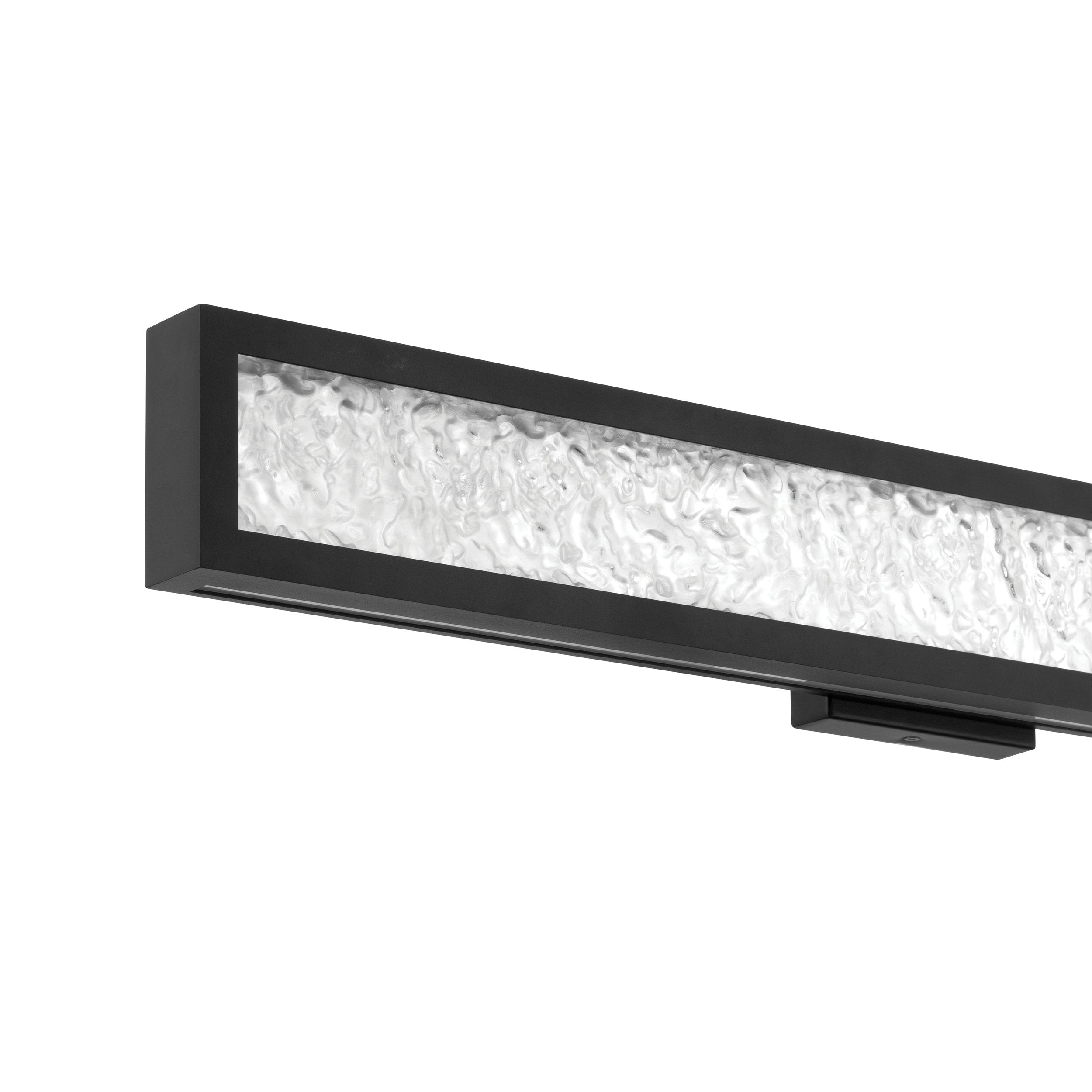 Courtney 32-inch Textured Black 5CCT LED Vanity Light with Clear Water Glass