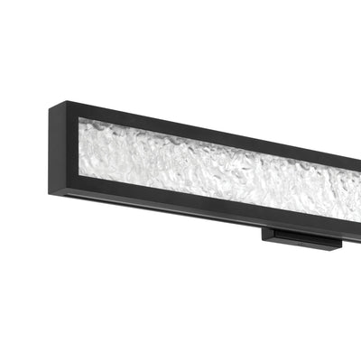 Courtney 32-inch Textured Black 5CCT LED Vanity Light with Clear Water Glass