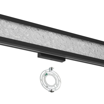 Courtney 32-inch Textured Black 5CCT LED Vanity Light with Clear Water Glass