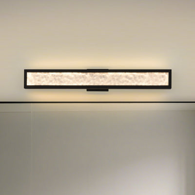 Courtney 32-inch Textured Black 5CCT LED Vanity Light with Clear Water Glass